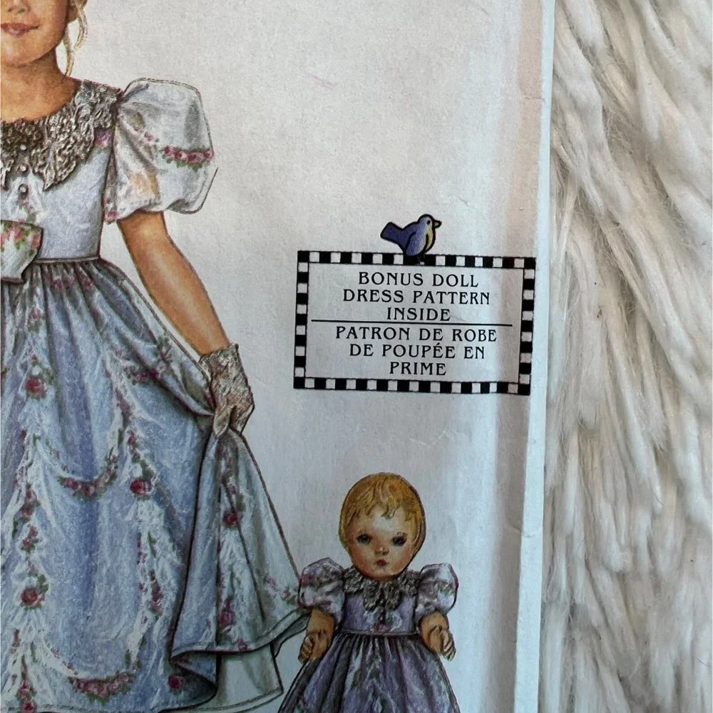 Daisy Kingdom Simplicity Sewing Pattern Dress + 18 In Doll Patterns 8144‎ 1988